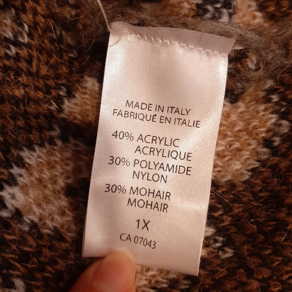 Anthropologie Leopard Tunic Sweater mohair blend LINEAMAGLIA 1X - Picture 10 of 10